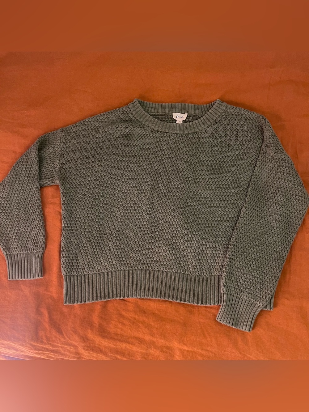 green PACT cozy sweater - Picture 2 of 6